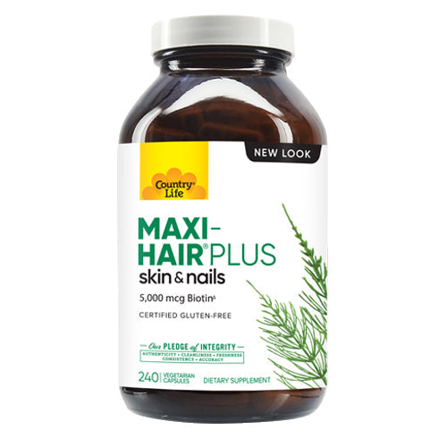 Country Life, Maxi Hair Plus Biotin, 5000 mcg, 240 Veg Caps