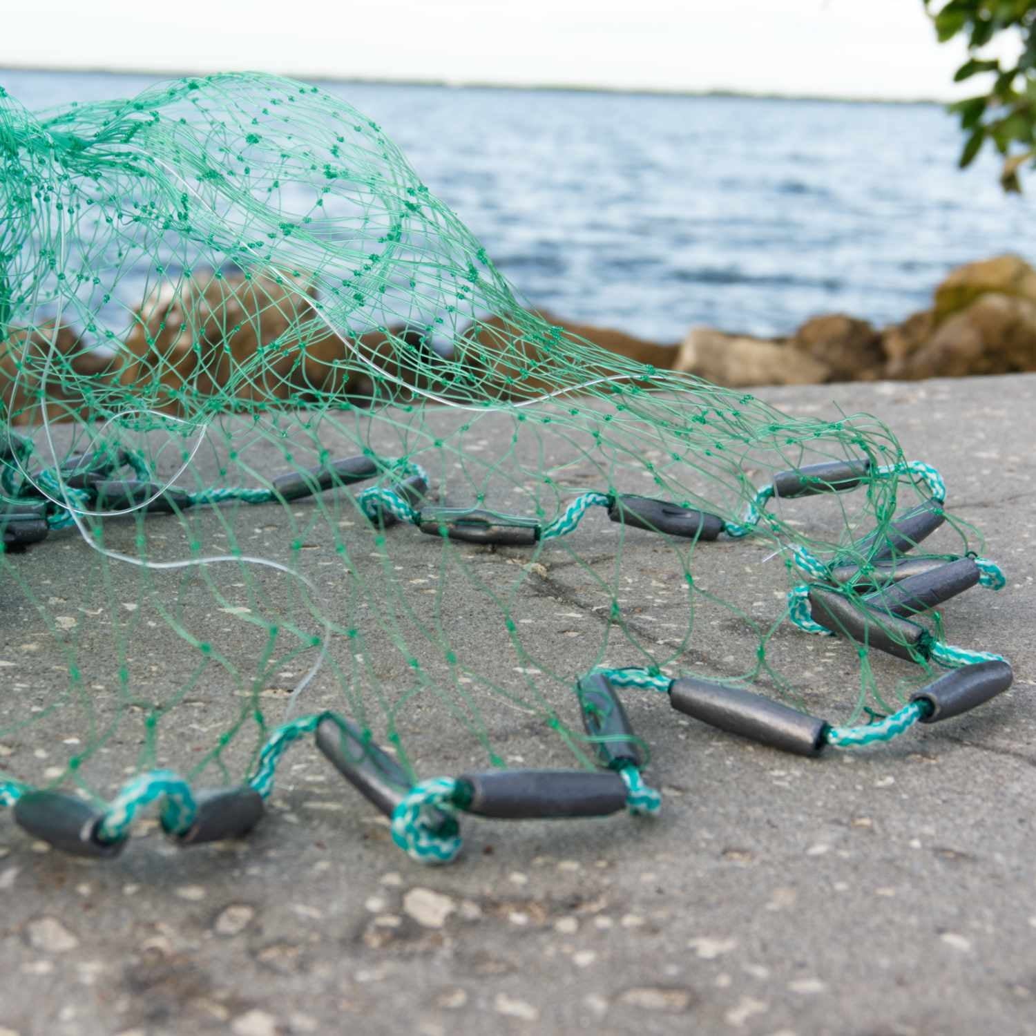 Bait Buster Mullet Cast Nets : (1-1/4' Sq Mesh ) (CMLMB, 7, Green)