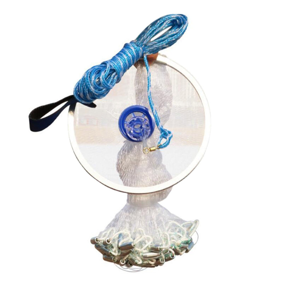 Yohome Aluminum Ring Monofilament Thread Throwing Net Saltwater Fishing Net